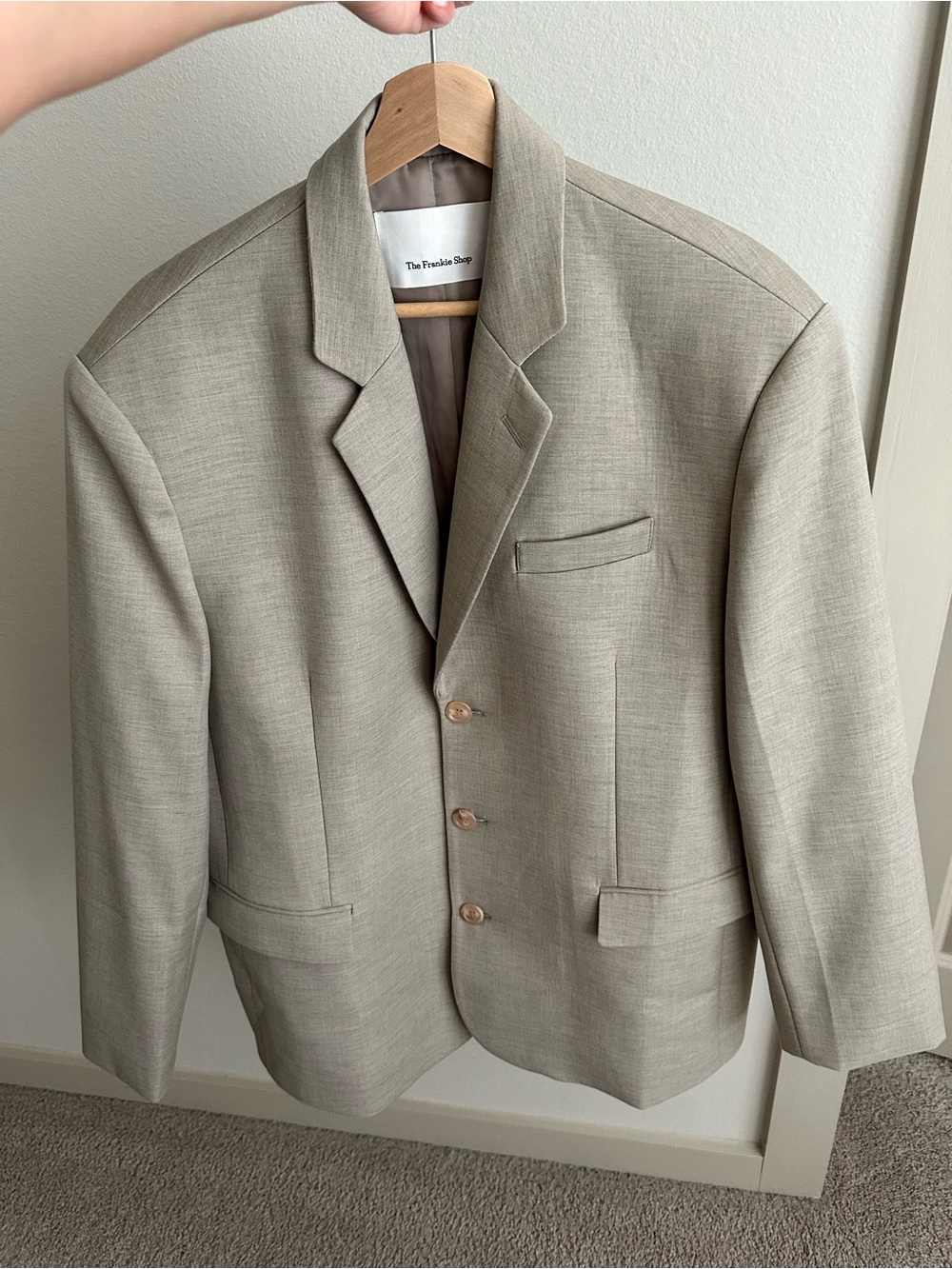 The Frankie Shop GELSO OVERSIZED BLAZER - LIGHT TAUPE MELANGE